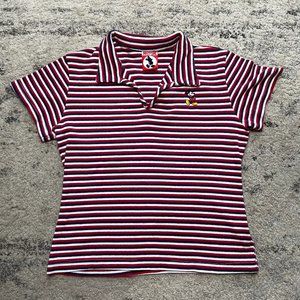 Mickey Inc. Vintage Striped Disney Polo Shirt XL